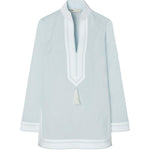 Tunica Tory con scollo in azzurro Tory Burch - donna 