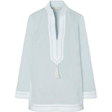 Tunica Tory con scollo in azzurro Tory Burch - donna 