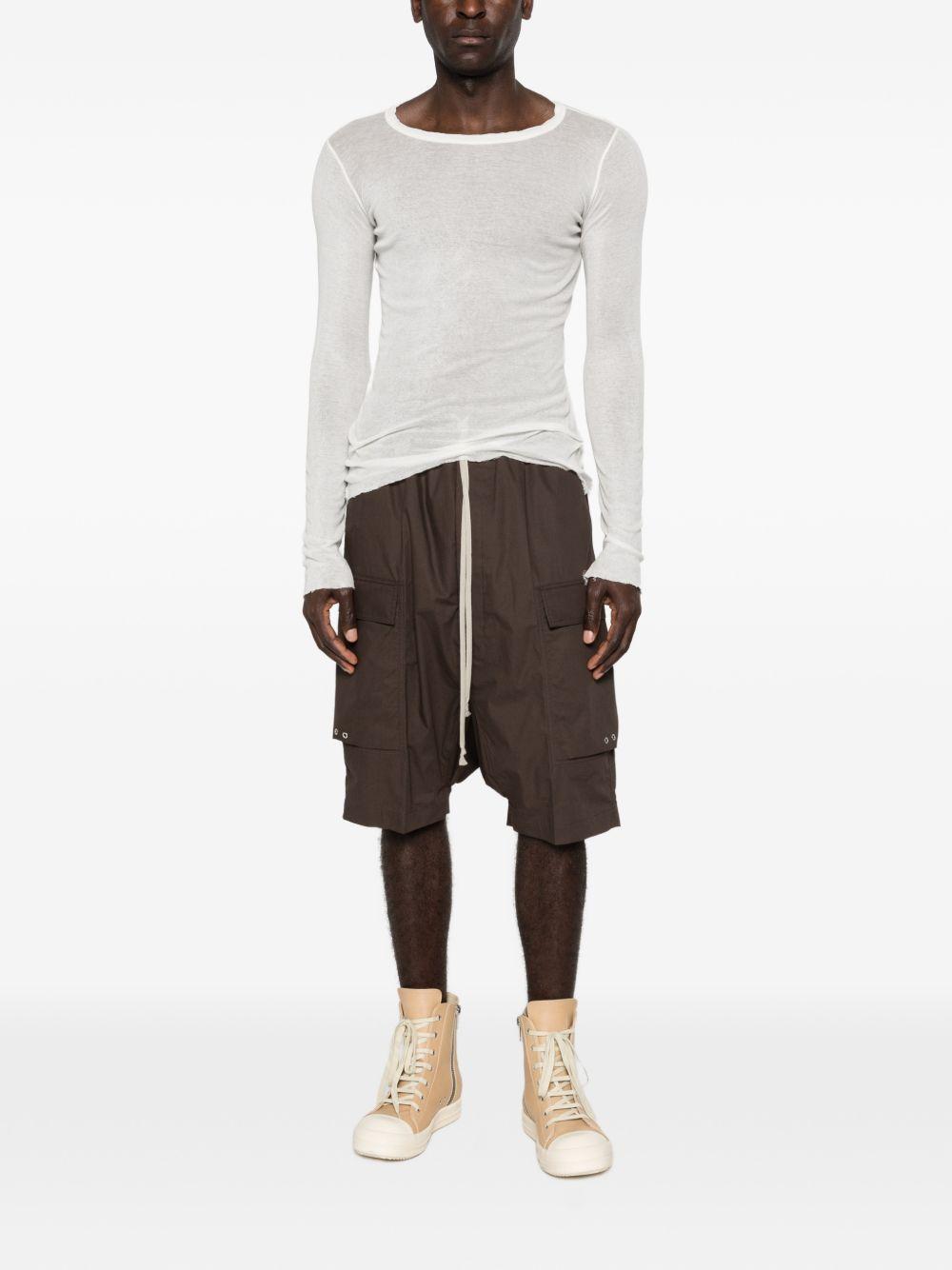 Pantaloncini con coulisse cargo pods in marrone Rick owens - uomo 
