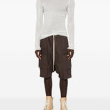 Pantaloncini con coulisse cargo pods in marrone Rick owens - uomo 