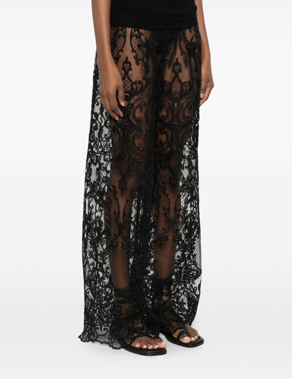 Pantaloni con pizzo in nero Maurizio - donna 