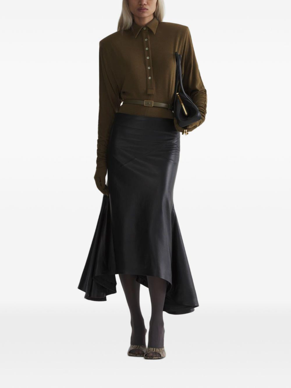 Body con colletto stile polo in verde 