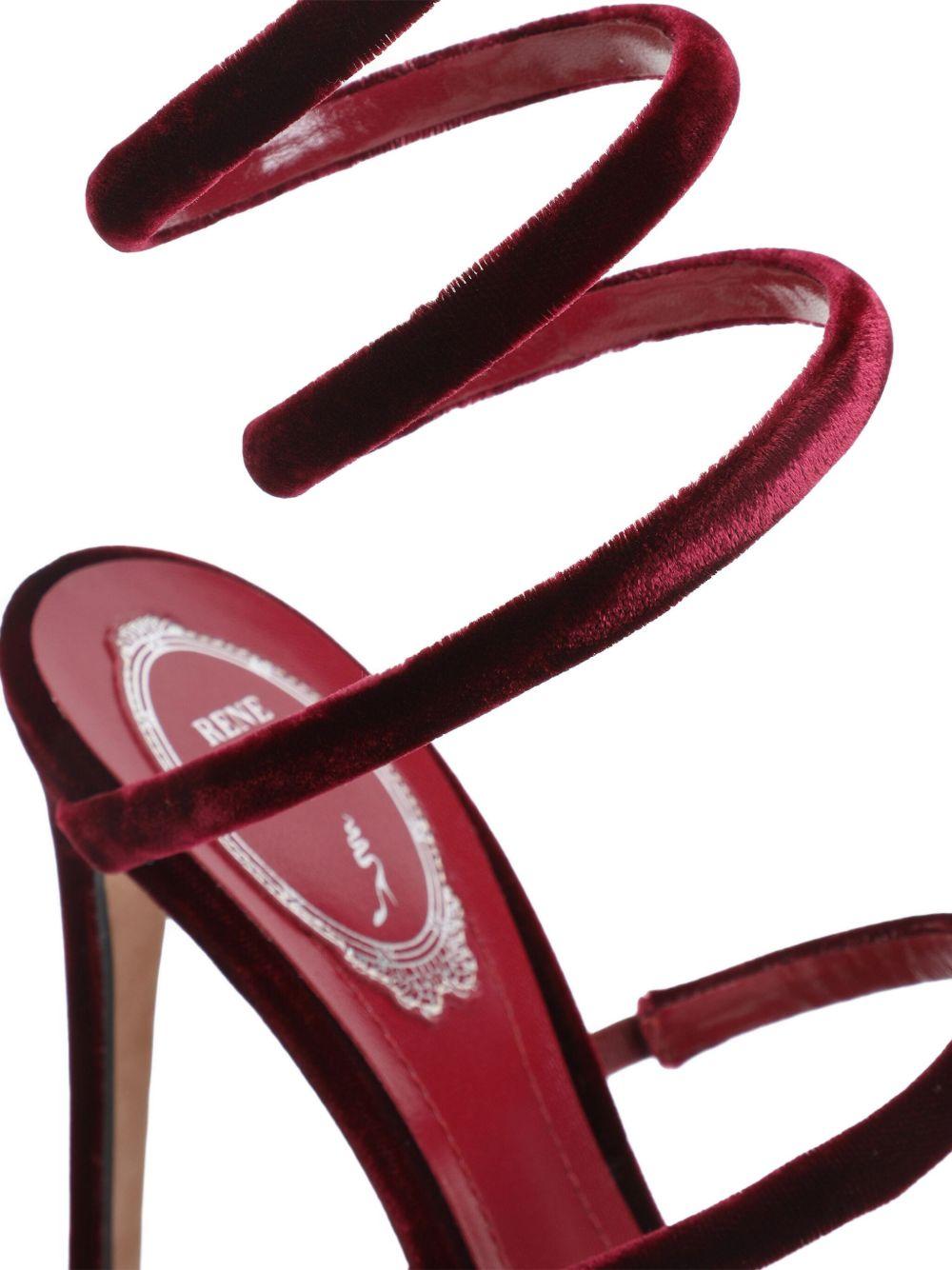 Sandali in velluto cleo in rosso Rene caovilla - donna 