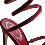Sandali in velluto cleo in rosso Rene caovilla - donna 