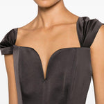 Abito midi con scollo a V in grigio Alex perry - donna 