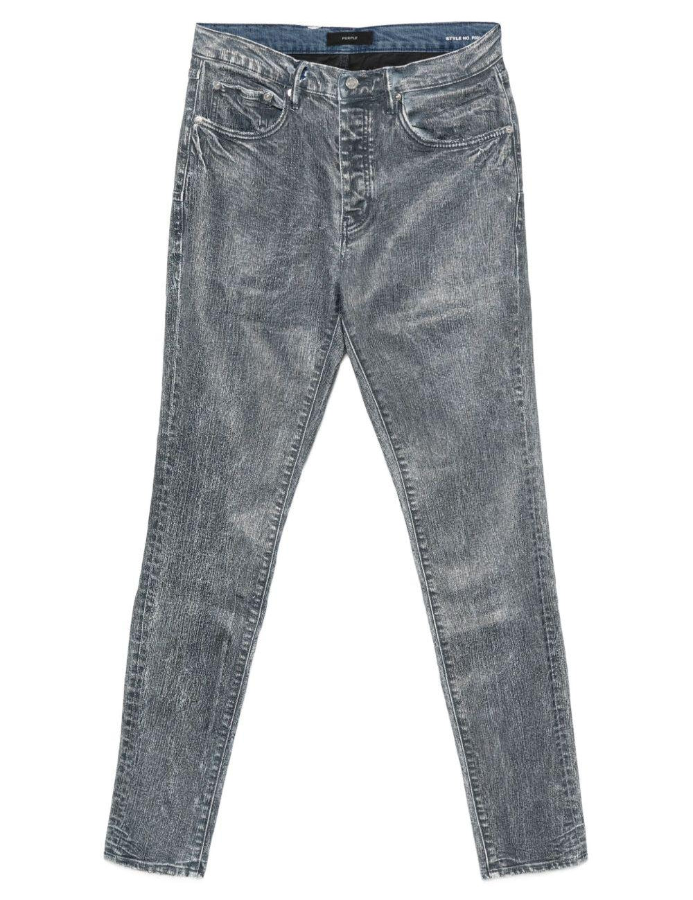 Jeans con lavaggio acido in blu Purple - uomo 