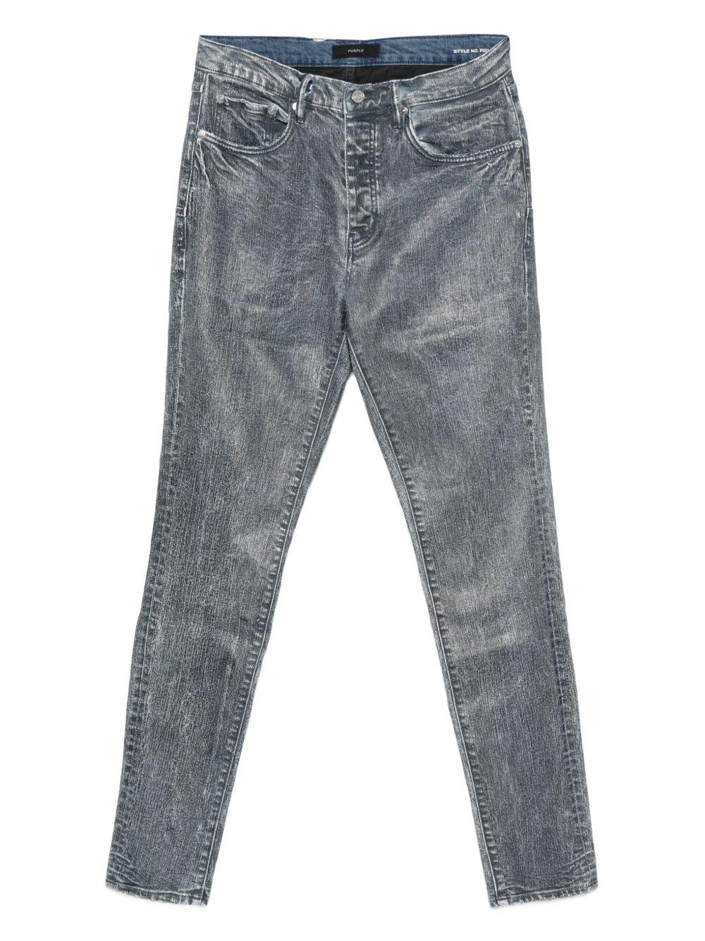 Jeans con lavaggio acido in blu Purple - uomo 