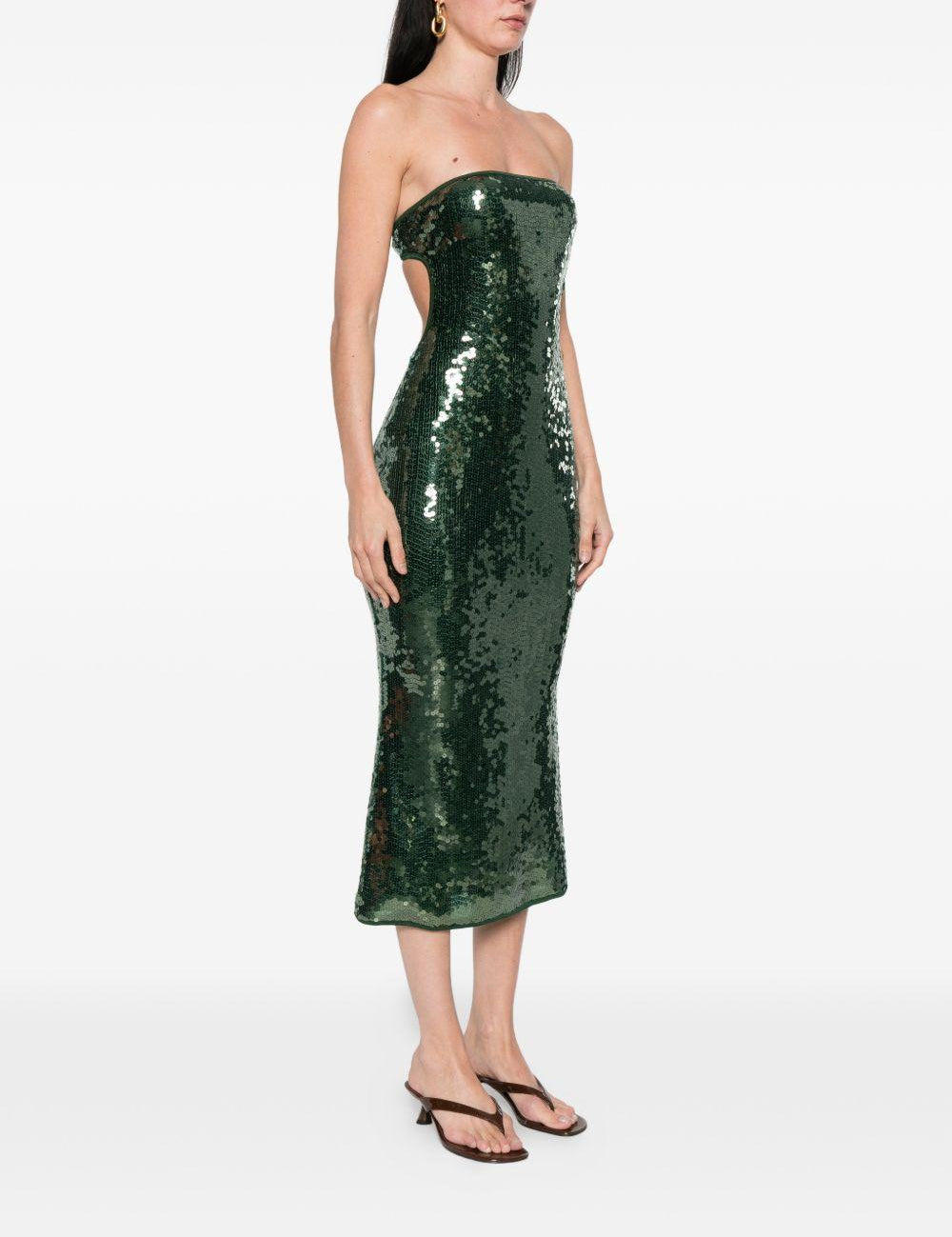 Abito di paillettes in verde Oséree - donna 