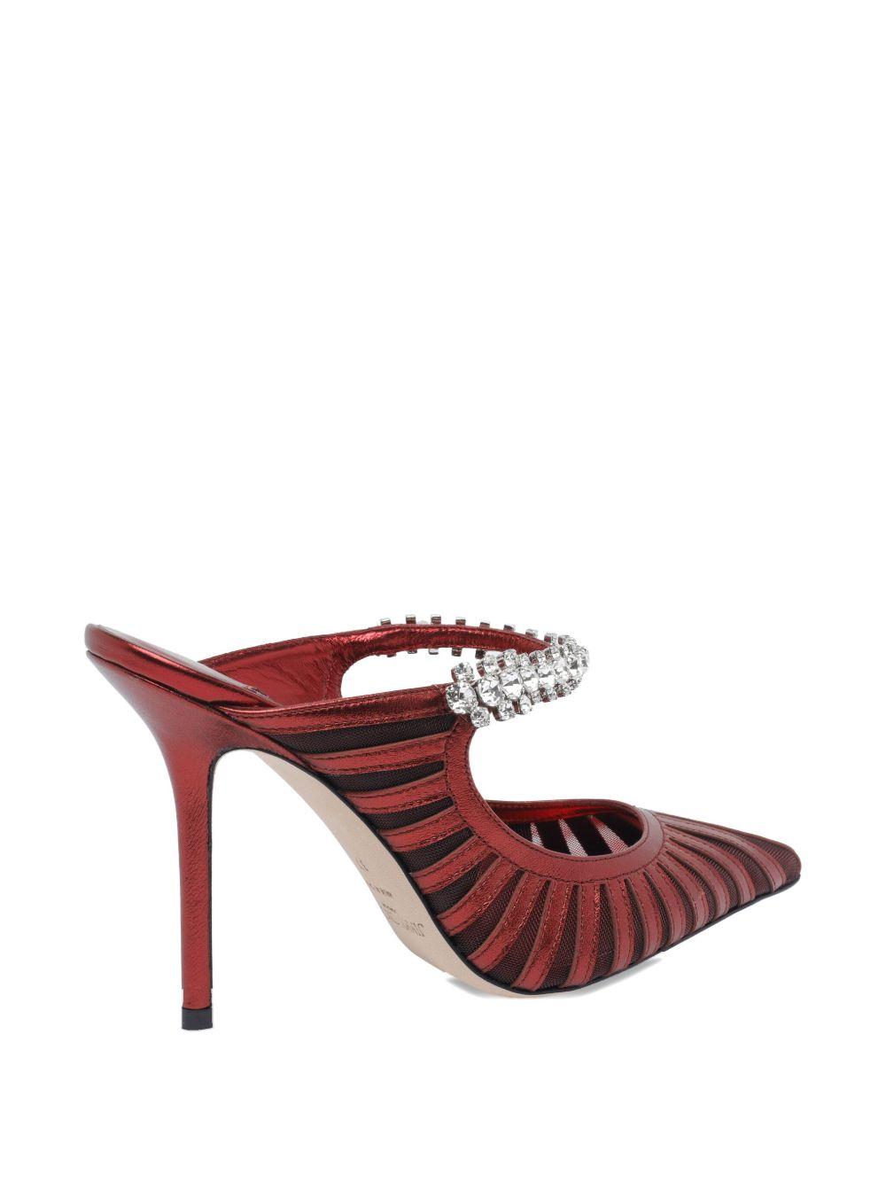 Mules Bing metallizzata e mesh in rosso Jimmy choo - donna 
