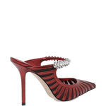 Mules Bing metallizzata e mesh in rosso Jimmy choo - donna 