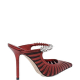 Mules Bing metallizzata e mesh in rosso Jimmy choo - donna 