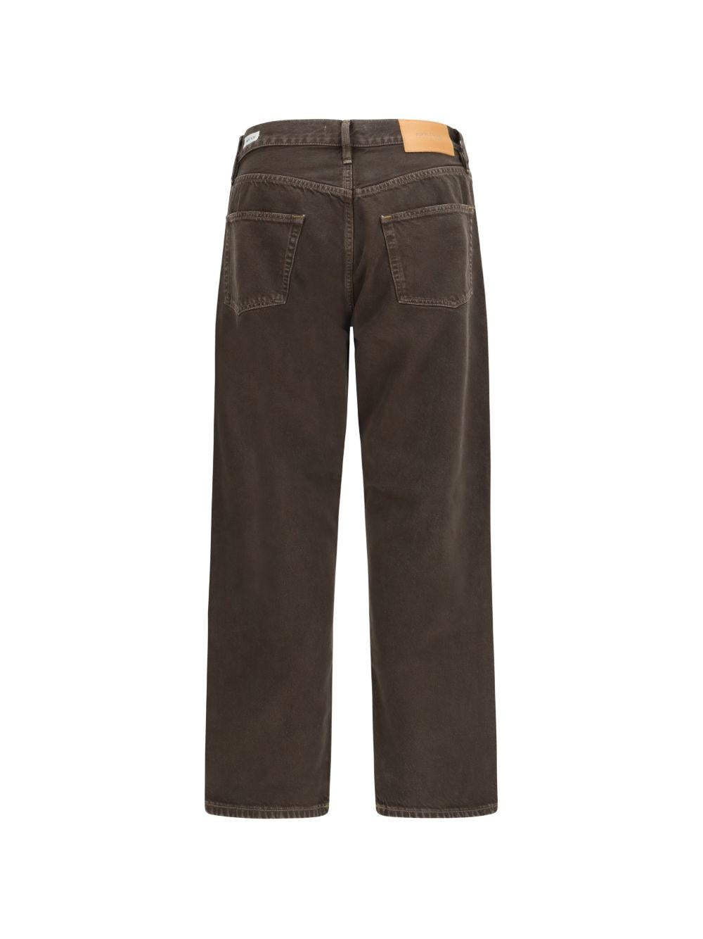 Jeans a gamba dritta in marrone 