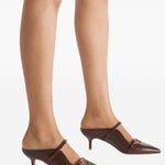 Mules Maureen 45 goffrato croco tabacco 