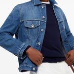 Maglione a girocollo in blu Brunello cucinelli - uomo 
