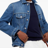 Maglione a girocollo in blu Brunello cucinelli - uomo 