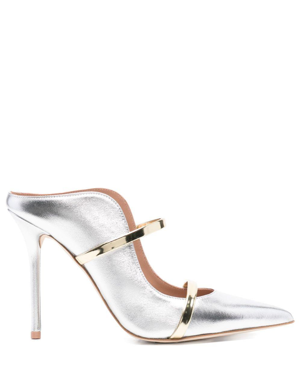 Mules Maureen 100 mule in nappa silver/gold 
