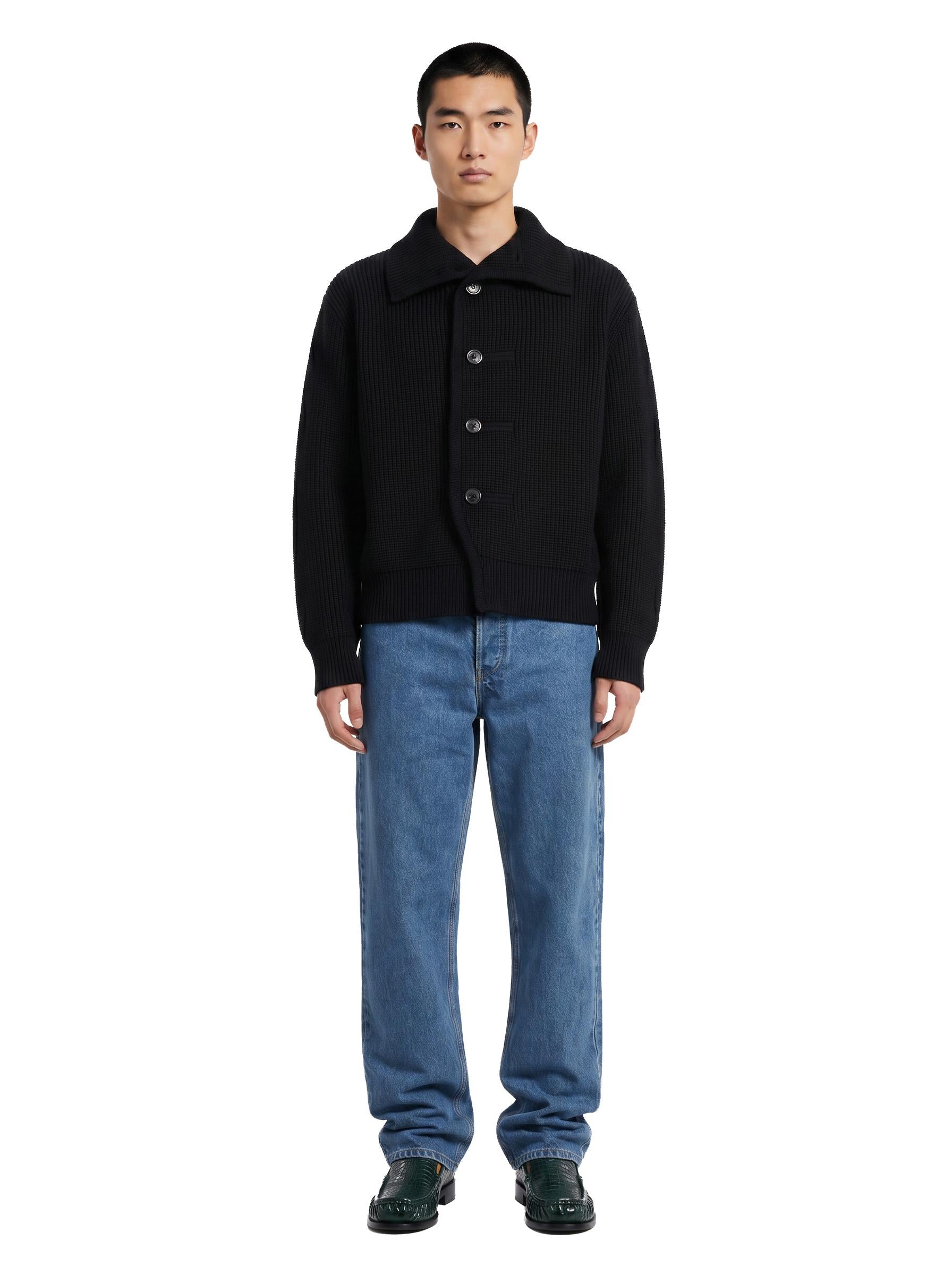 Cardigan in lana con bottoni nero 