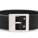 Cintura in pelle nera con fibbia 