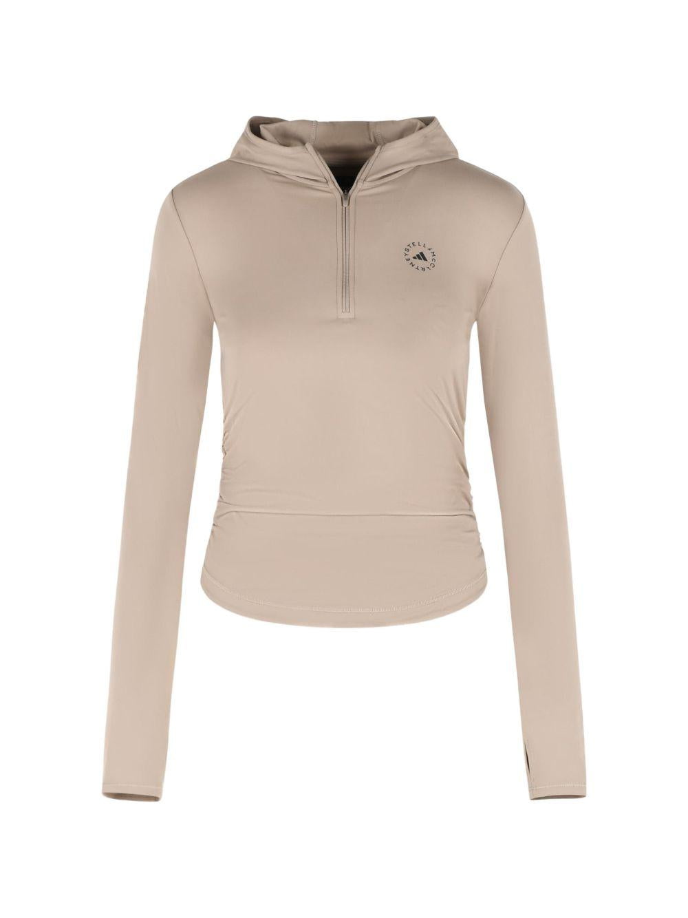 Top con cappuccio in beige Adidas by stella mc cartney - donna 
