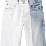 Jeans P011 con inserti in blu Purple - uomo 