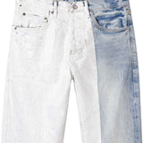 Jeans P011 con inserti in blu Purple - uomo 