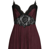 Abito lungo con inserti in pizzo nero e marrone Self-Portrait - donna 