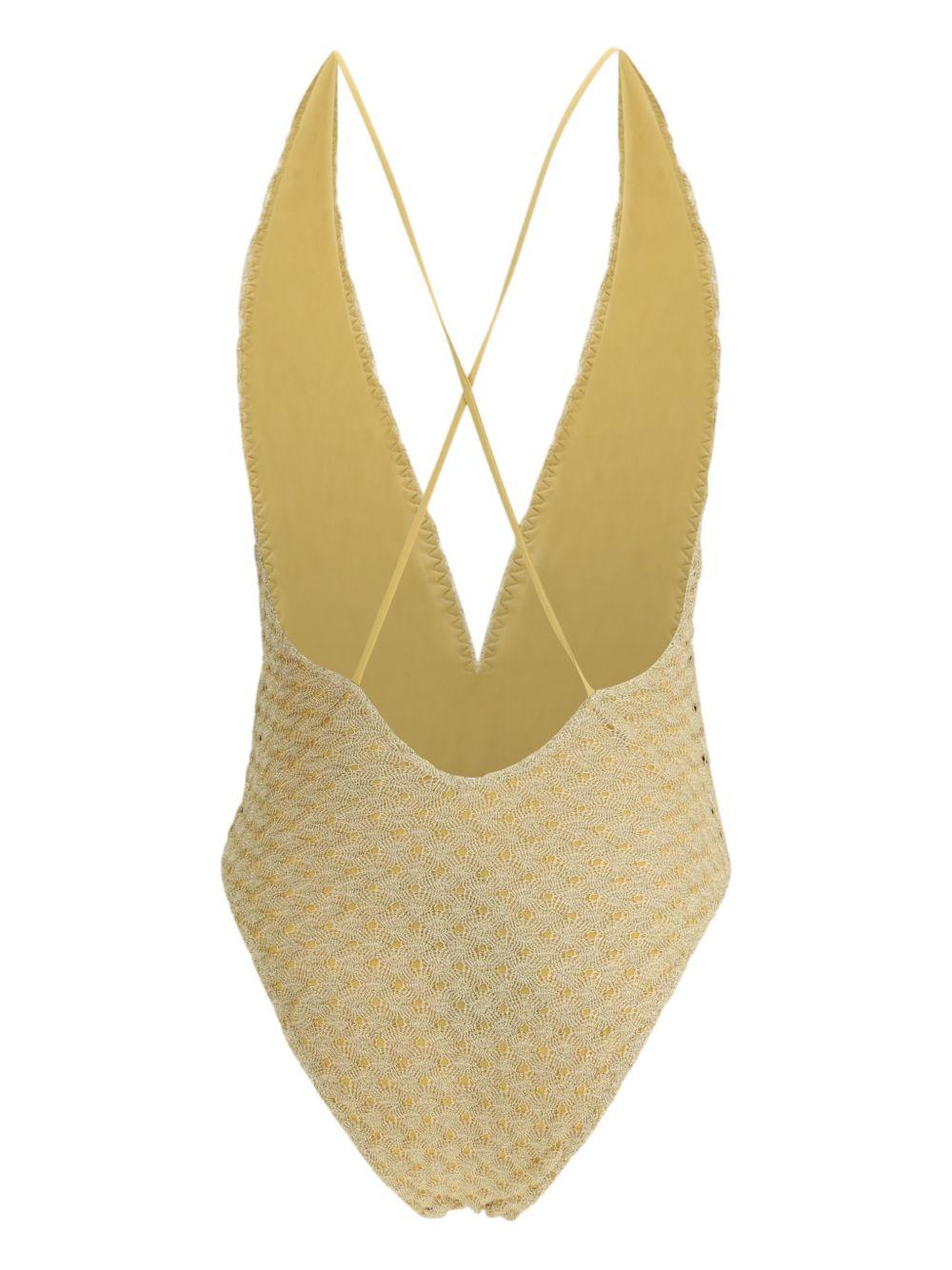 Costume da bagno con scollo a V in oro Missoni - donna 
