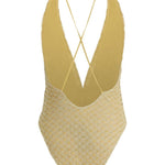 Costume da bagno con scollo a V in oro Missoni - donna 