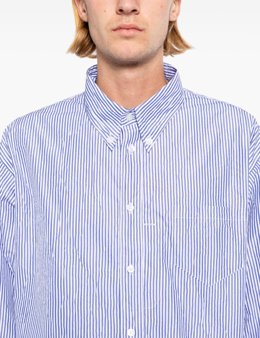 Camicia a righe con bottoni in blu Willy chavarria - uomo 