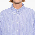 Camicia a righe con bottoni in blu Willy chavarria - uomo 