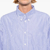Camicia a righe con bottoni in blu Willy chavarria - uomo 