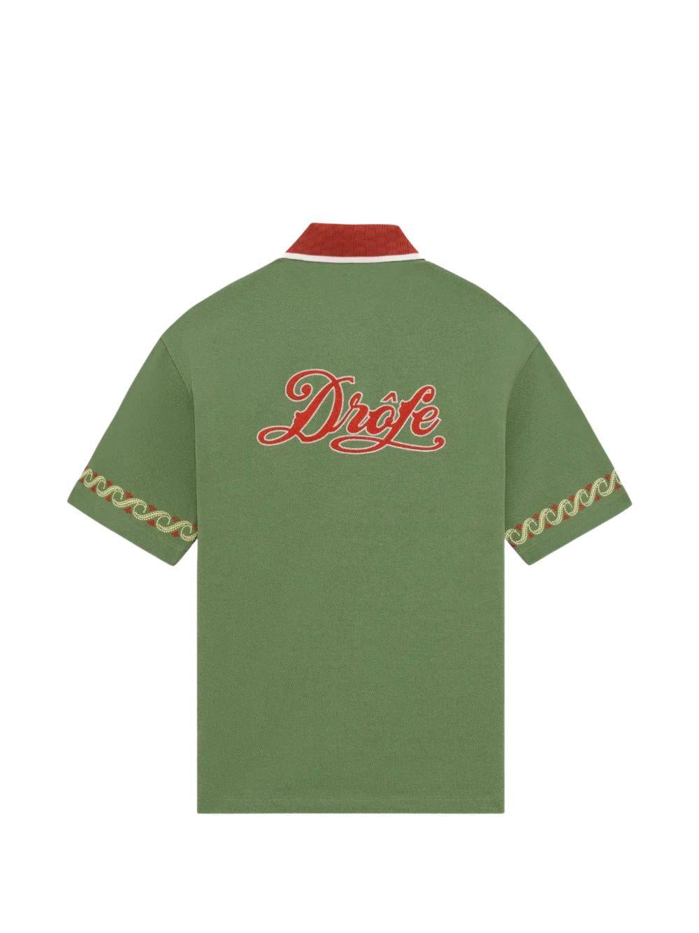 Camicia con logo ricamato in verde Drole de monsieur - uomo 