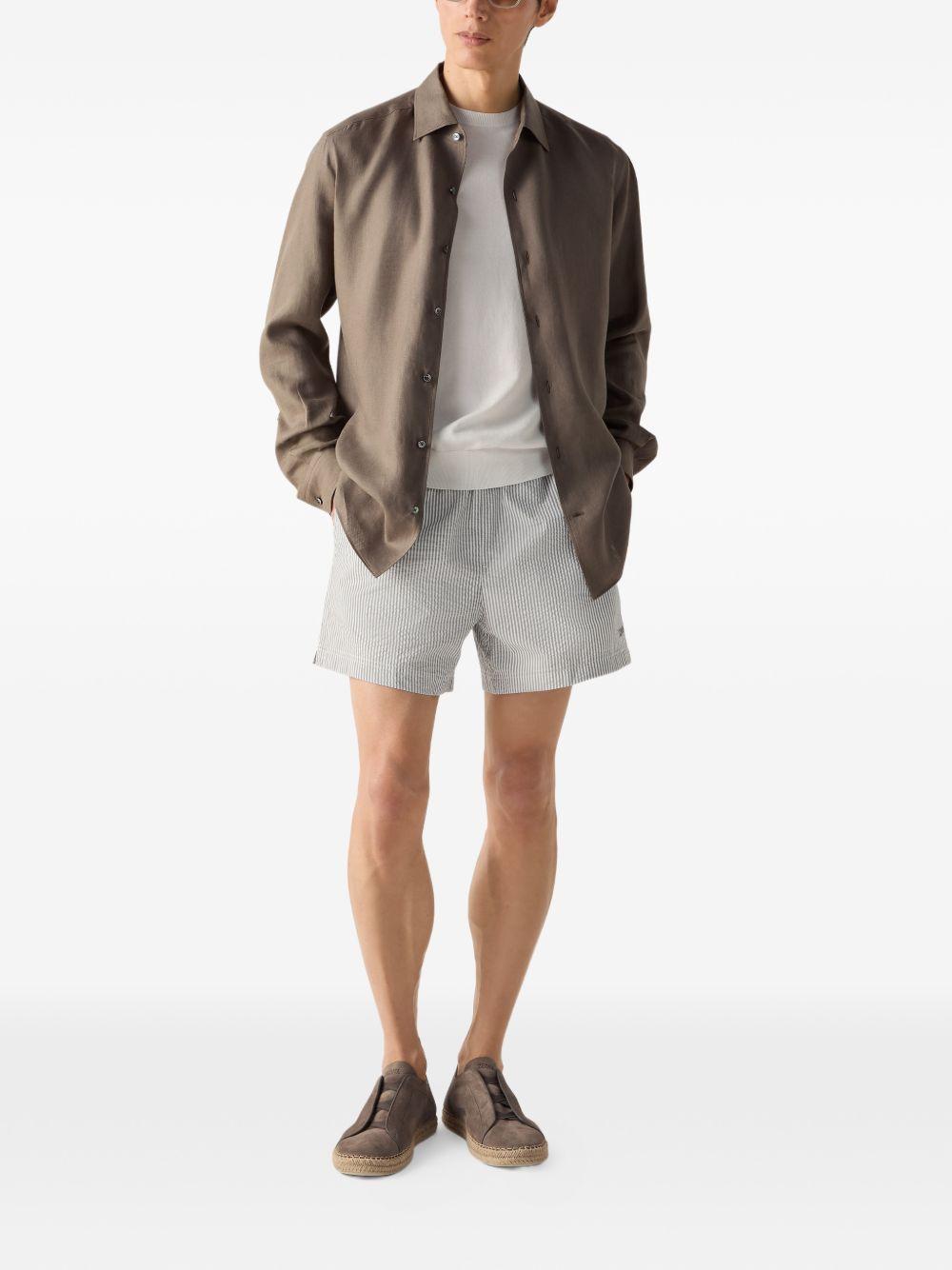 Costume da bagno a righe con coulisse in bianco e grigio  Zegna - uomo 