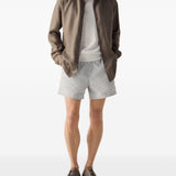 Costume da bagno a righe con coulisse in bianco e grigio  Zegna - uomo 