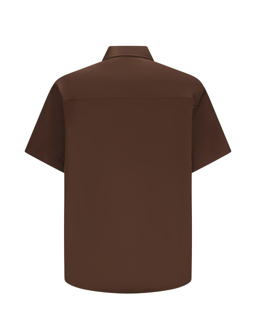 Camicia a maniche corte in popeline karl in marrone Darkpark - uomo 