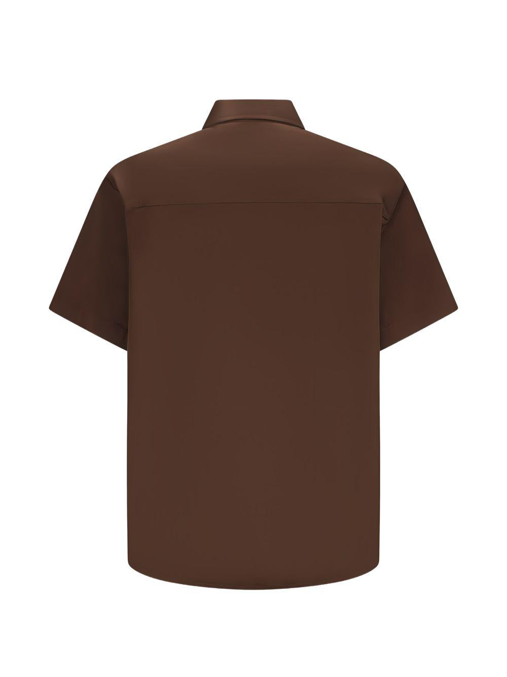 Camicia a maniche corte in popeline karl in marrone Darkpark - uomo 