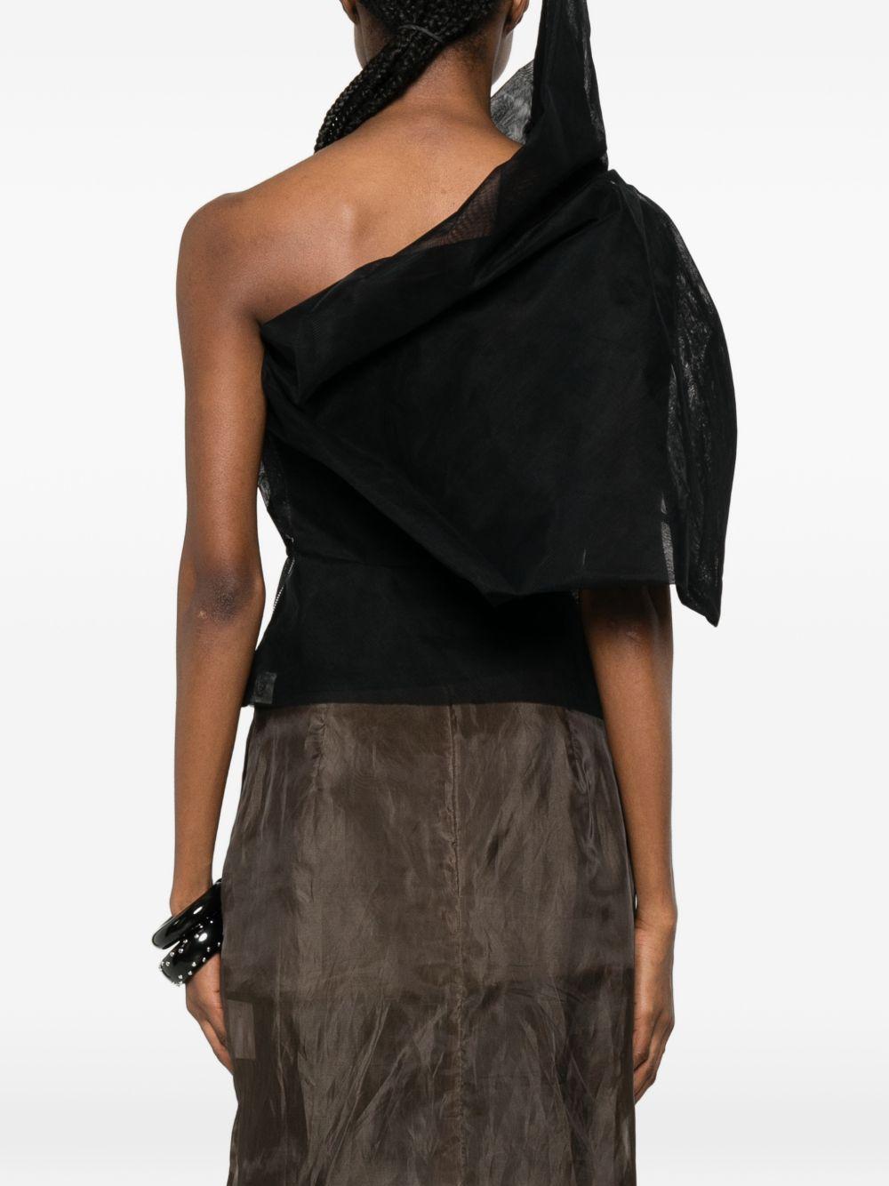 Top drappeggiato asmmetrico in nero Rick owens - donna 