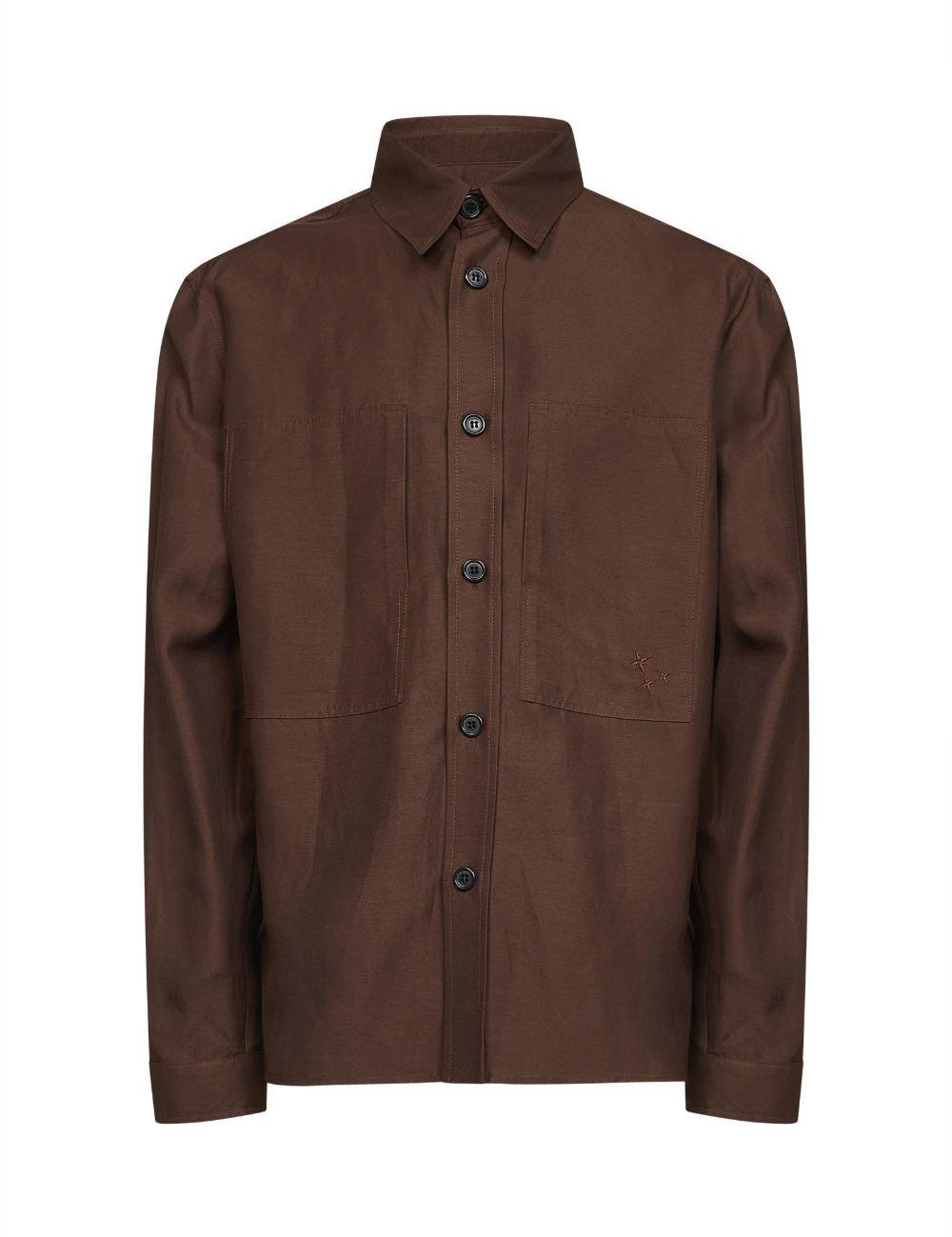Camicia con tasca in marrone Laneus - uomo 