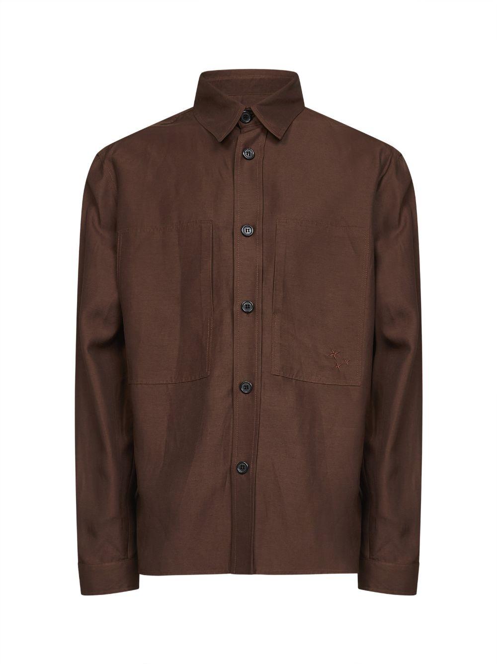 Camicia con tasca in marrone Laneus - uomo 