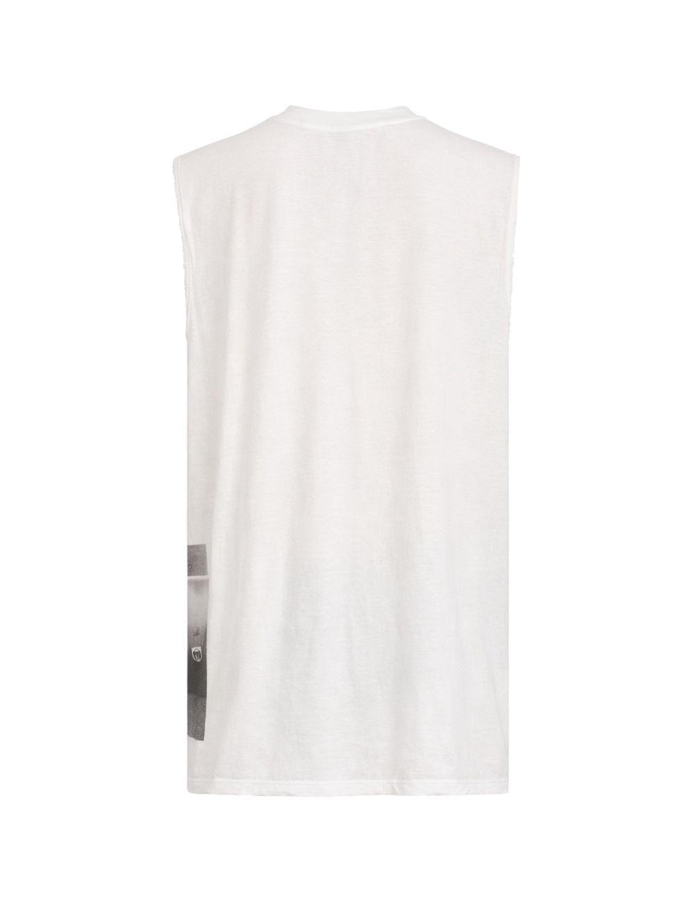 Canotta stampata jumbo in bianco Rick owens - uomo 