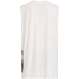 Canotta stampata jumbo in bianco Rick owens - uomo 