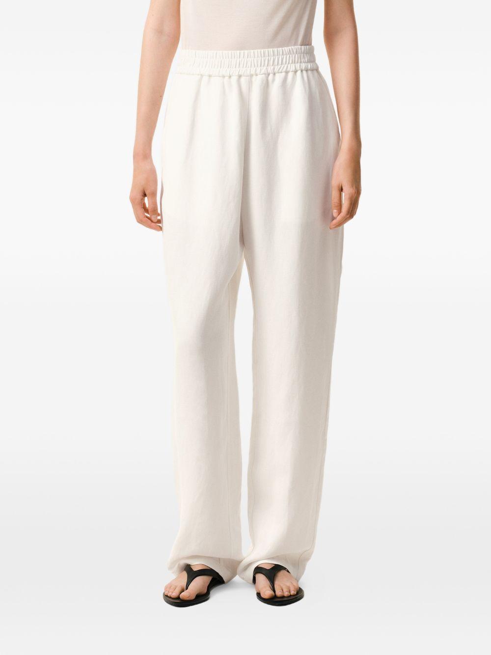 PANTALONI CON VITA ELASTICIZZATA IN BIANCO AMI PARIS - DONNA 