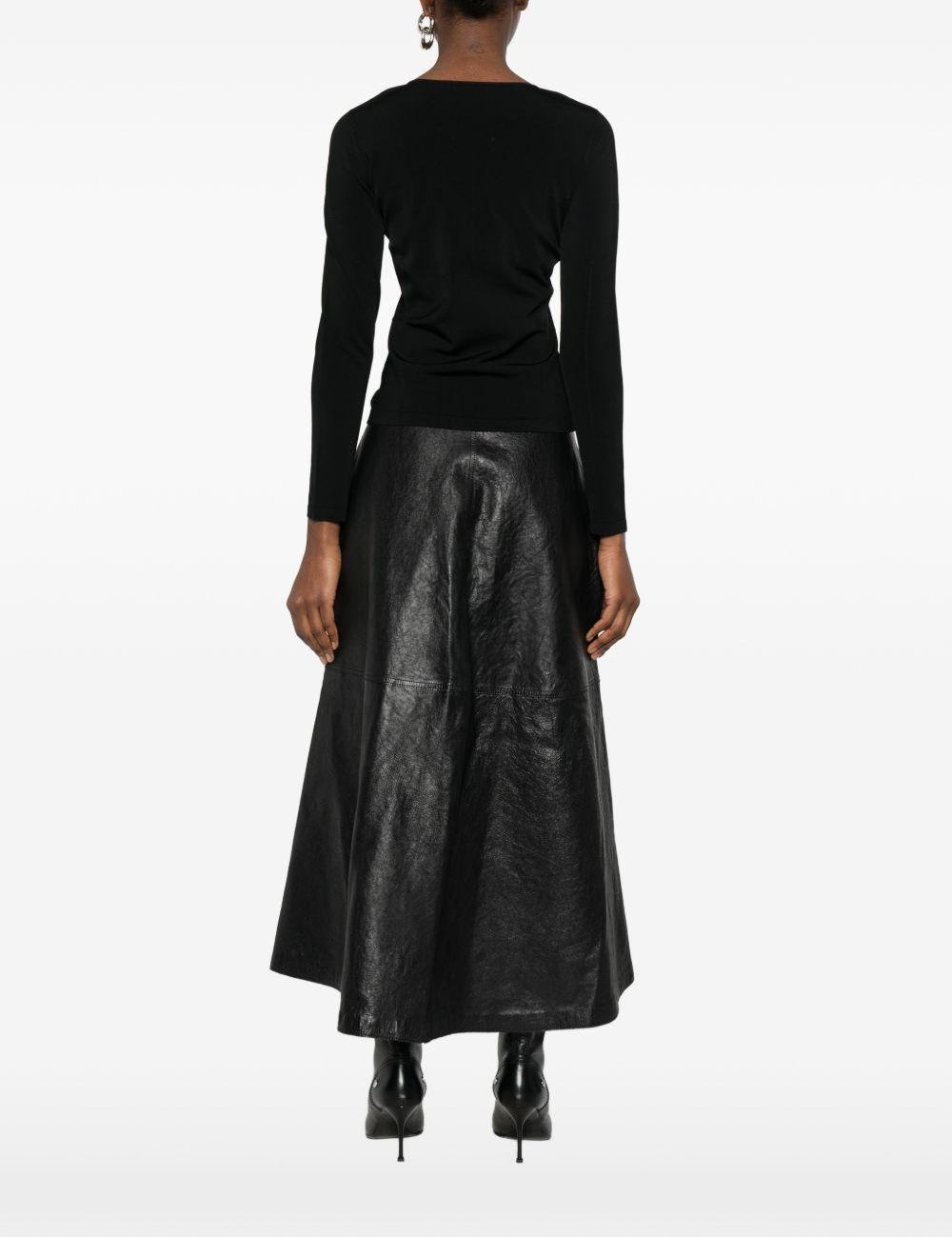 Maglione con scollo a v e targa con logo in nero Alexander wang - donna 