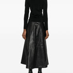 Maglione con scollo a v e targa con logo in nero Alexander wang - donna 