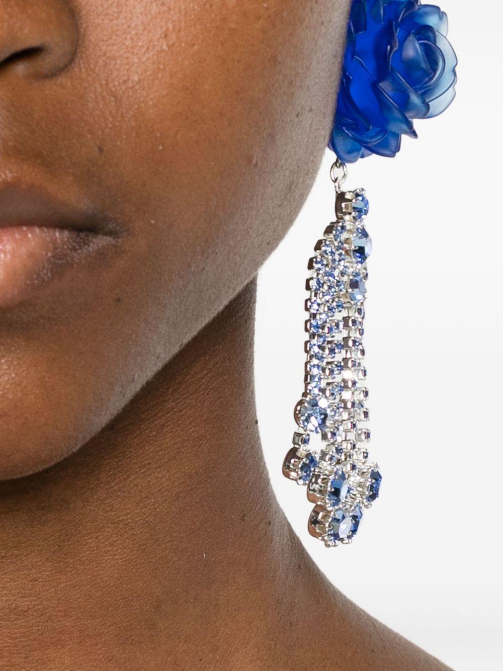Orecchini decorati con rosa in blu e argento Magda butrym - donna 