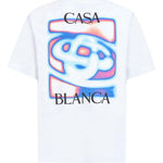 T-shirt girocollo con logo in bianco Casablanca - uomo 