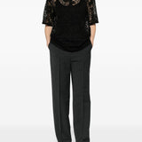 Camicia in pizzo floreale in nero Venuja - donna 