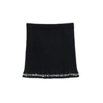 Minigonna a coste con logo  in nero Alexander wang - donna 