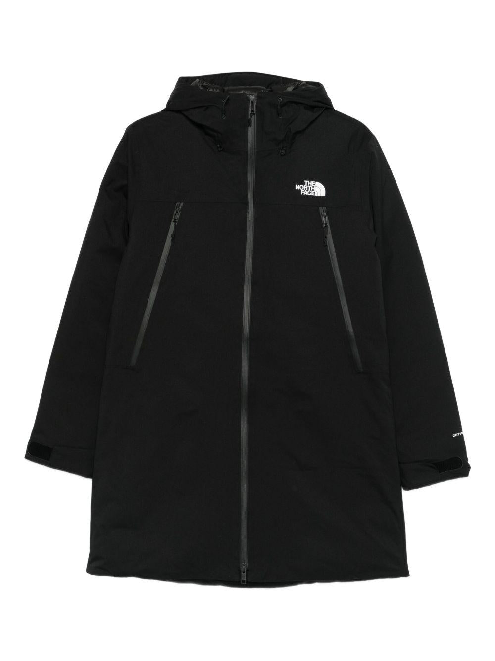 Cappotto con cappuccio e zip in nero The north face - donna 