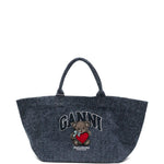 Borsa tote ricamo teddy in blu Ganni - donna 